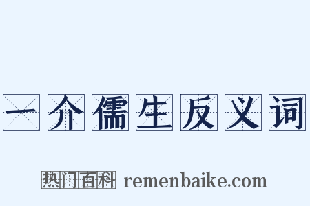 一介儒生反义词是什么意思的图片
